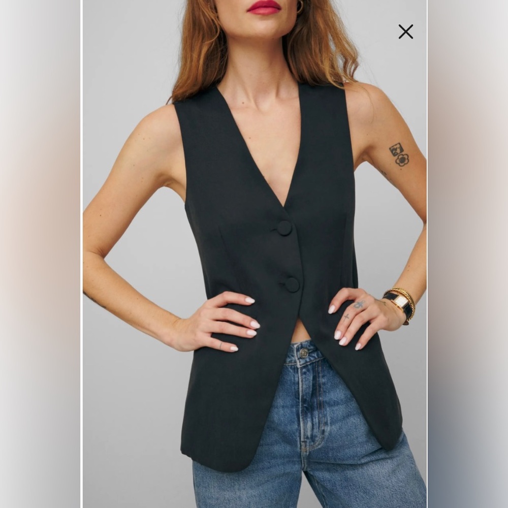 Reformation Casey vest Black Size Medium